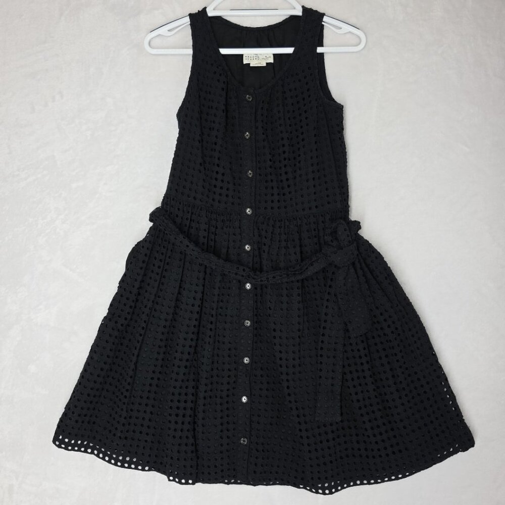 Kate Spade Broome Street Belted Black Eyelet Dress Size XXS EUC